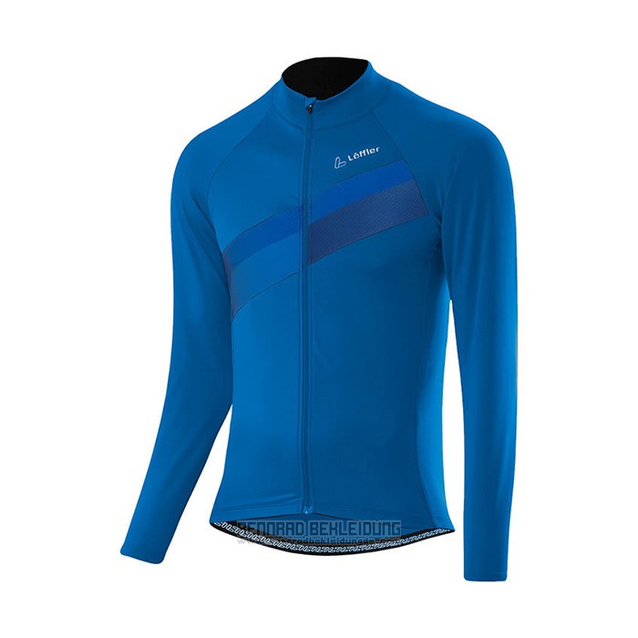 2021 Fahrradbekleidung Loffler Blau Trikot Langarm und Tragerhose - zum Schließen ins Bild klicken