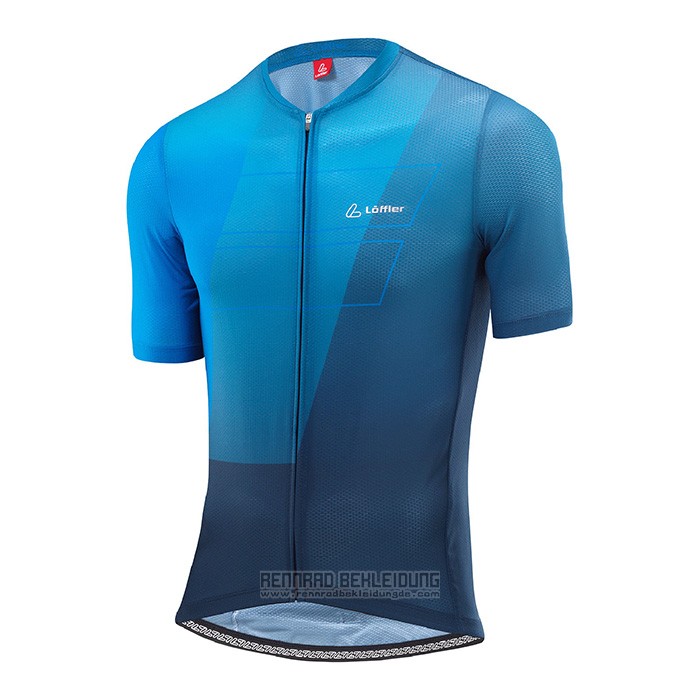 2022 Fahrradbekleidung Loffler Blau Trikot Kurzarm und Tragerhose - zum Schließen ins Bild klicken