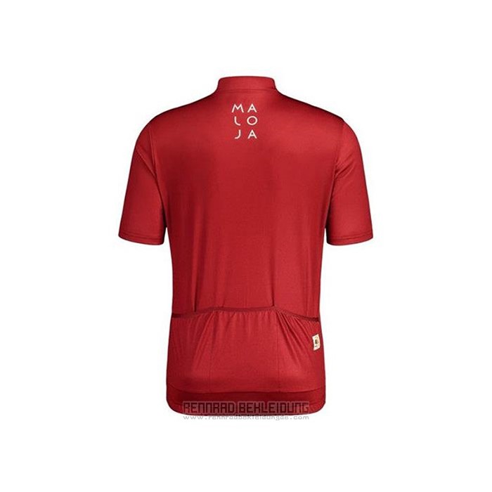 2020 Fahrradbekleidung Maloja Rot Wei Trikot Kurzarm und Tragerhose