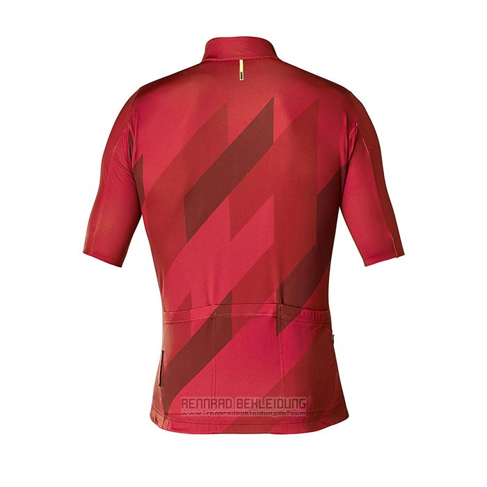 2020 Fahrradbekleidung Mavic Shwarz Rot Trikot Kurzarm und Tragerhose