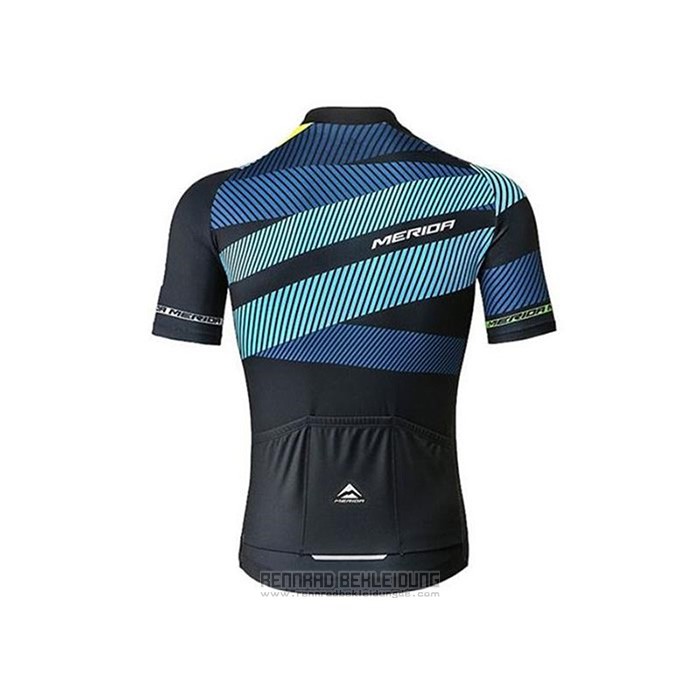 2020 Fahrradbekleidung Merida Shwarz Blau Trikot Kurzarm und Tragerhose