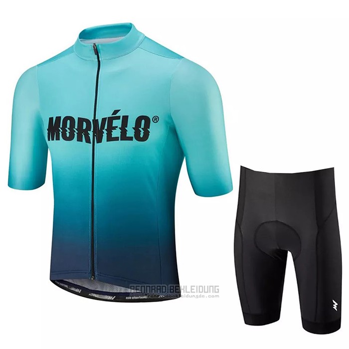 2020 Fahrradbekleidung Morvelo Hellblau Trikot Kurzarm und Tragerhose