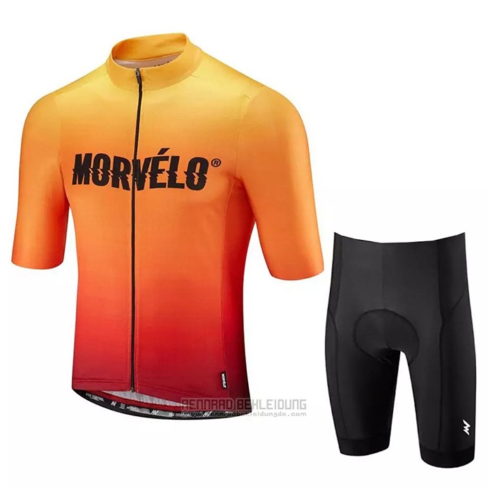 2020 Fahrradbekleidung Morvelo Orange Trikot Kurzarm und Tragerhose