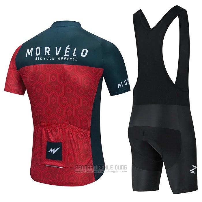 2021 Fahrradbekleidung Morvelo Rot Tief Grun Trikot Kurzarm und Tragerhose - zum Schließen ins Bild klicken