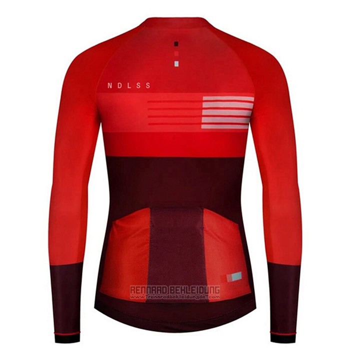 2020 Fahrradbekleidung NDLSS Dunkel Rot Trikot Langarm und Tragerhose - zum Schließen ins Bild klicken