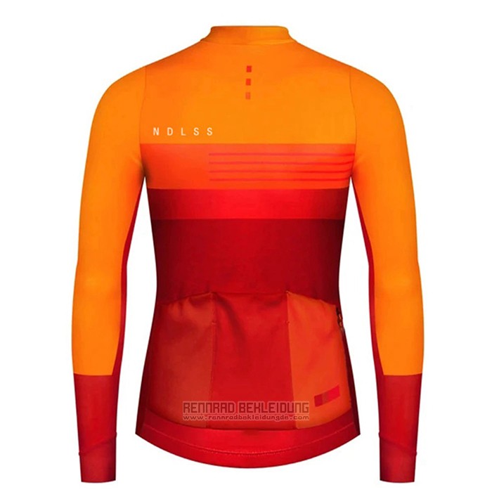 2020 Fahrradbekleidung NDLSS Gelb Orange Trikot Langarm und Tragerhose