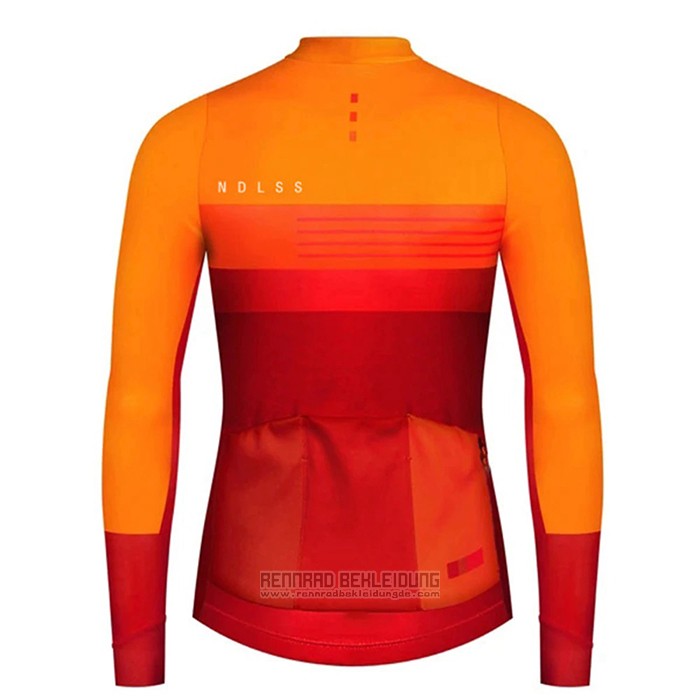 2020 Fahrradbekleidung NDLSS Gelb Orange Trikot Langarm und Tragerhose - zum Schließen ins Bild klicken