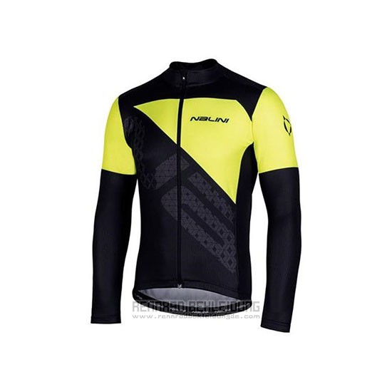 2020 Fahrradbekleidung Nalini Shwarz Gelb Trikot Langarm und Tragerhose - zum Schließen ins Bild klicken