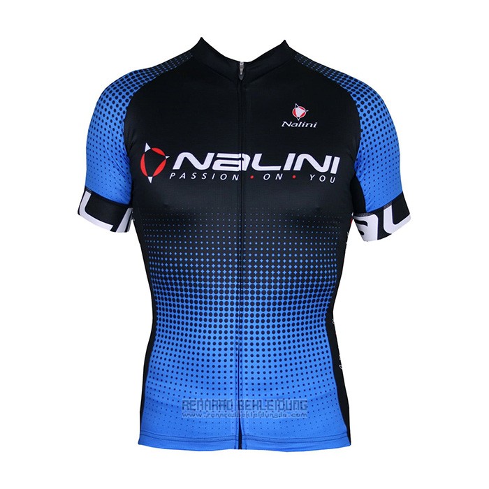 2021 Fahrradbekleidung Nalini Shwarz Blau Trikot Kurzarm und Tragerhose