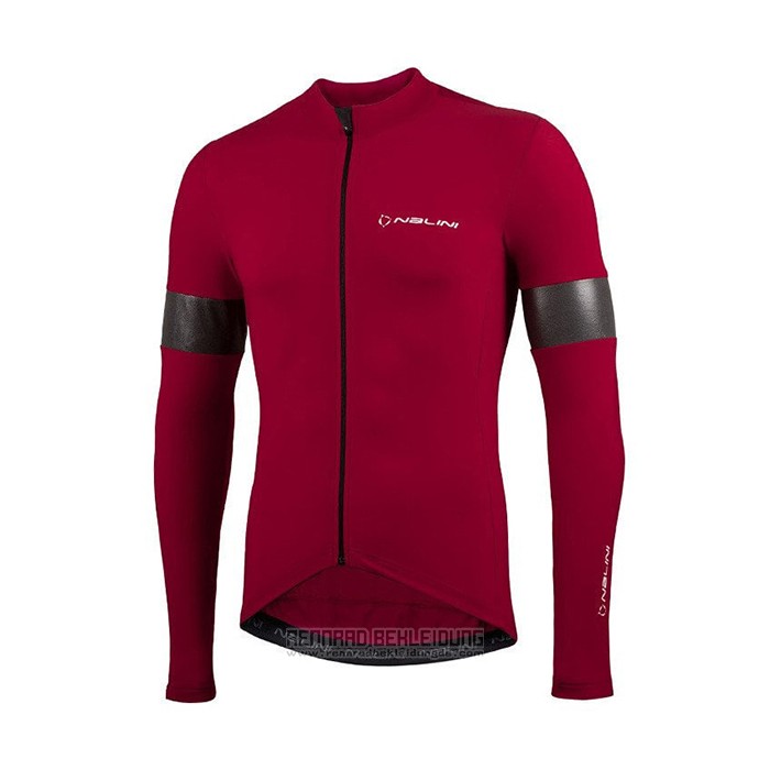 2021 Fahrradbekleidung Nalini Tief Rot Trikot Langarm und Tragerhose - zum Schließen ins Bild klicken