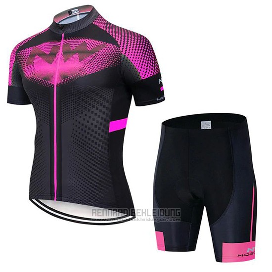 2020 Fahrradbekleidung Northwave Fuchsie Shwarz Trikot Kurzarm und Tragerhose