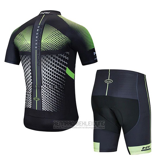 2020 Fahrradbekleidung Northwave Shwarz Wei Grun Trikot Kurzarm und Tragerhose - zum Schließen ins Bild klicken