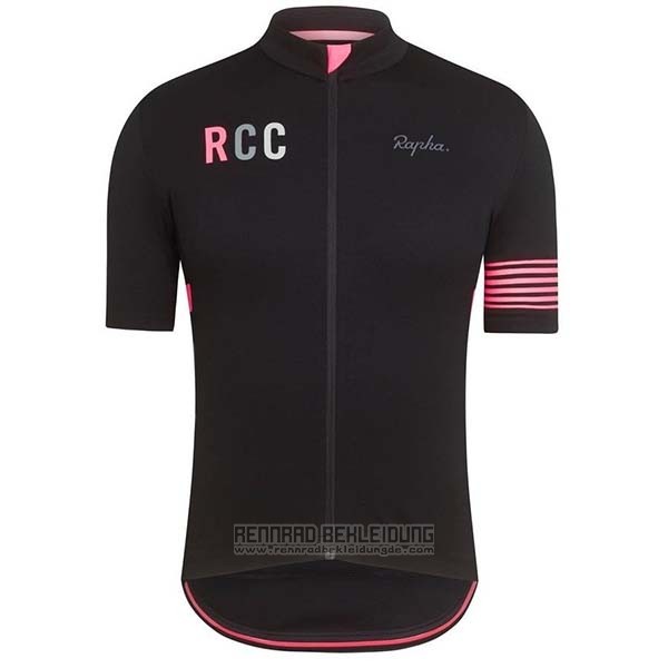 2019 Fahrradbekleidung Rapha Shwarz Rosa Trikot Kurzarm und Tragerhose