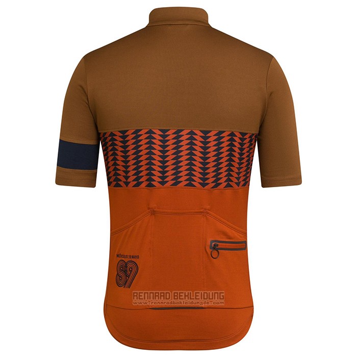 2021 Fahrradbekleidung Rapha Braun Orange Trikot Kurzarm und Tragerhose