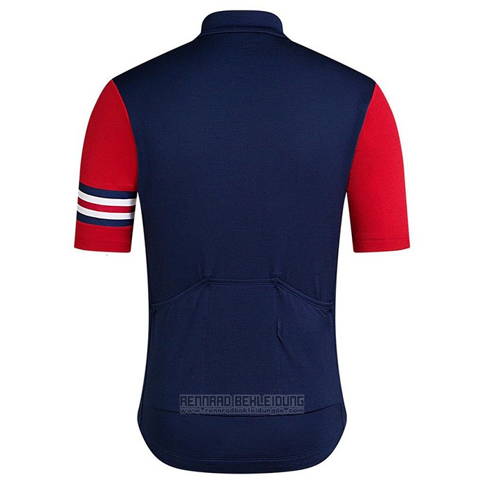 2021 Fahrradbekleidung Rapha Dunkel Blau Rot Trikot Kurzarm und Tragerhose