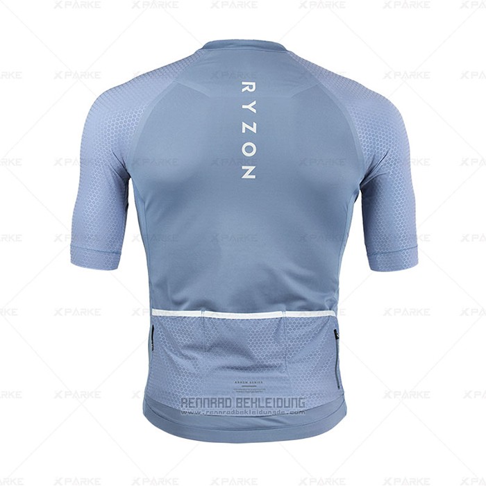 2020 Fahrradbekleidung Ryzon Azurblau Trikot Kurzarm und Tragerhose