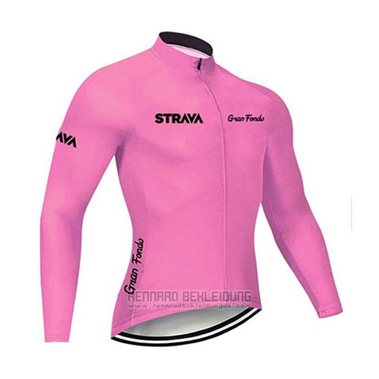 2020 Fahrradbekleidung STRAVA Rosa Trikot Langarm und Tragerhose