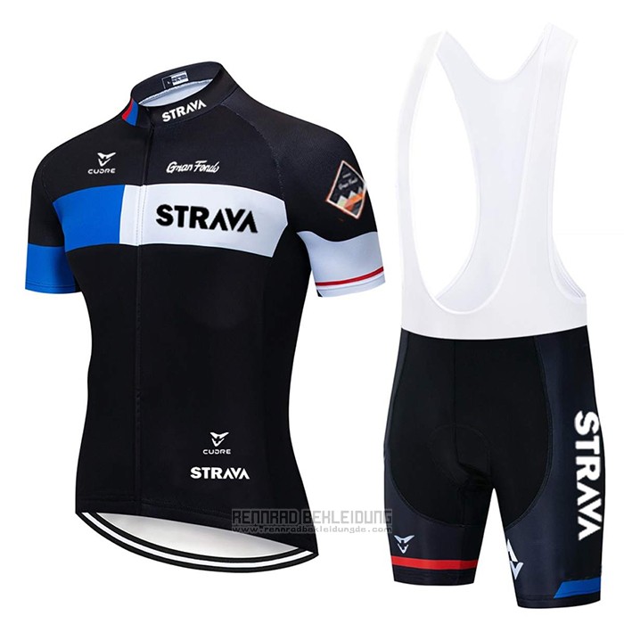 2020 Fahrradbekleidung STRAVA Shwarz Trikot Kurzarm und Tragerhose