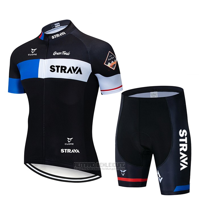 2020 Fahrradbekleidung STRAVA Shwarz Trikot Kurzarm und Tragerhose - zum Schließen ins Bild klicken