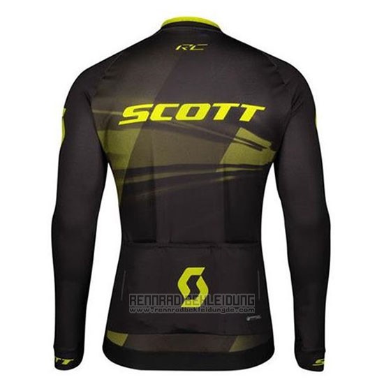 2020 Fahrradbekleidung Scott Gelb Shwarz Trikot Langarm und Tragerhose