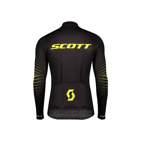 2020 Fahrradbekleidung Scott Shwarz Gelb Trikot Langarm und Tragerhose
