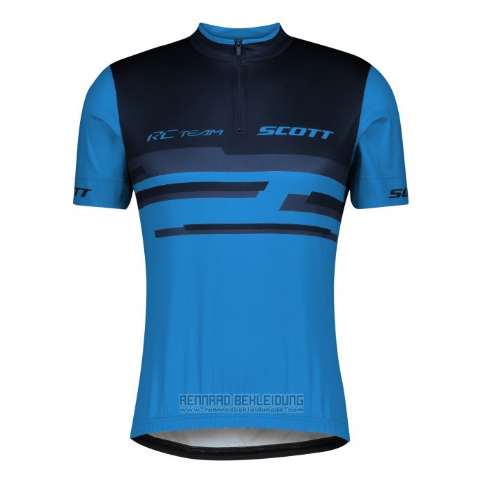 2021 Fahrradbekleidung Scott Blau Shwarz Trikot Kurzarm und Tragerhose - zum Schließen ins Bild klicken