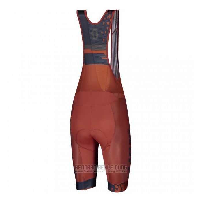 2021 Fahrradbekleidung Scott Dunkel Blau Orange Trikot Kurzarm und Tragerhose