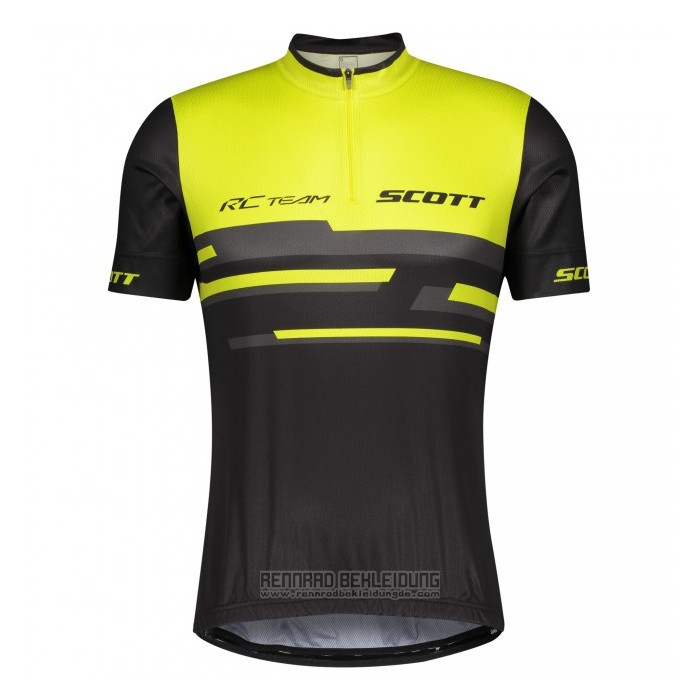 2021 Fahrradbekleidung Scott Gelb Shwarz Trikot Kurzarm und Tragerhose