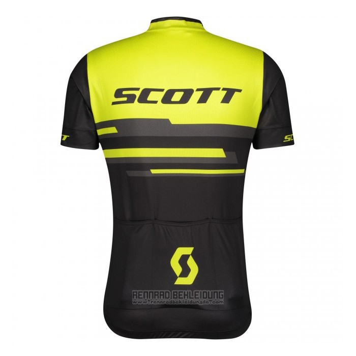 2021 Fahrradbekleidung Scott Gelb Shwarz Trikot Kurzarm und Tragerhose