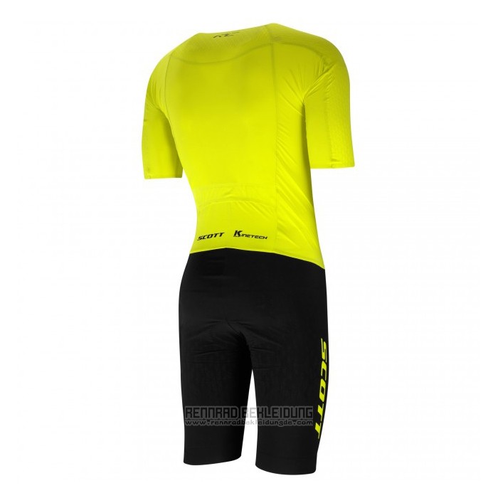 2021 Fahrradbekleidung Scott Gelb Trikot Kurzarm und Tragerhose - zum Schließen ins Bild klicken