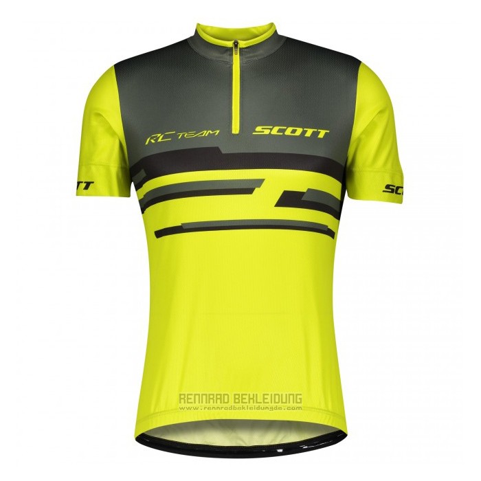 2021 Fahrradbekleidung Scott Grau Gelb Trikot Kurzarm und Tragerhose
