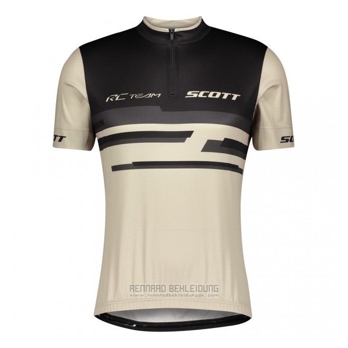 2021 Fahrradbekleidung Scott Licht Braun Trikot Kurzarm und Tragerhose - zum Schließen ins Bild klicken