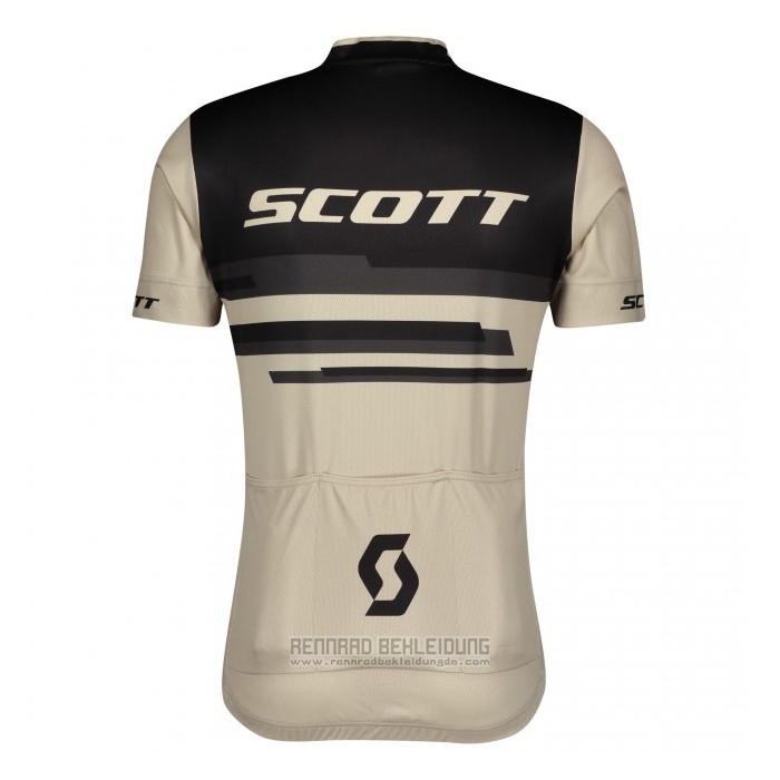2021 Fahrradbekleidung Scott Licht Braun Trikot Kurzarm und Tragerhose - zum Schließen ins Bild klicken