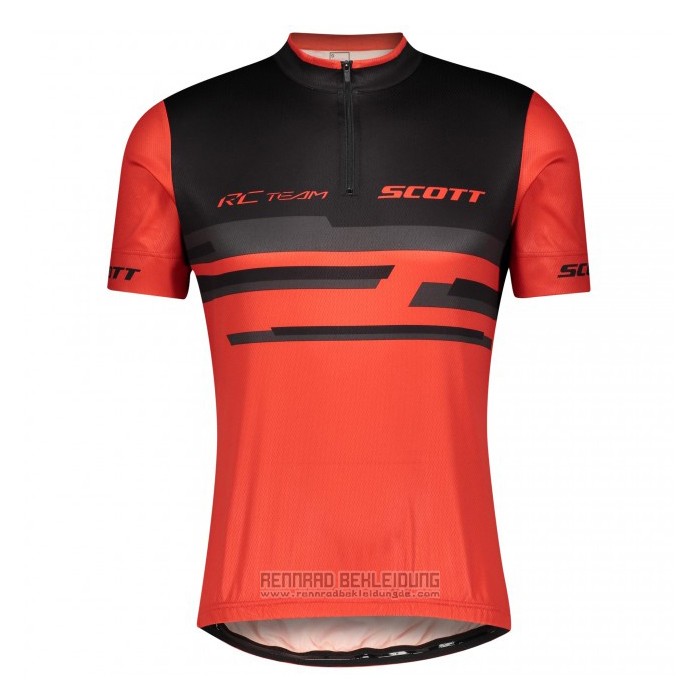 2021 Fahrradbekleidung Scott Rot Shwarz Trikot Kurzarm und Tragerhose