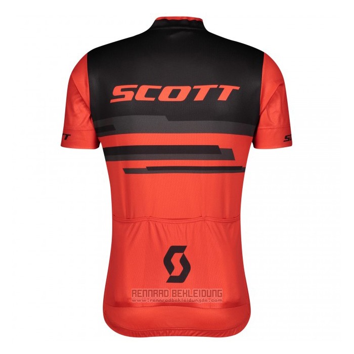 2021 Fahrradbekleidung Scott Rot Shwarz Trikot Kurzarm und Tragerhose