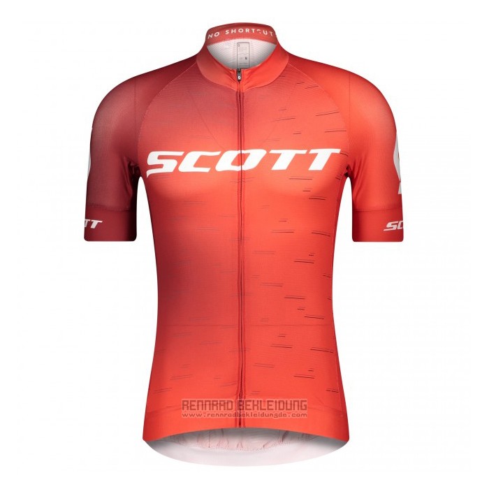 2021 Fahrradbekleidung Scott Rot Trikot Kurzarm und Tragerhose