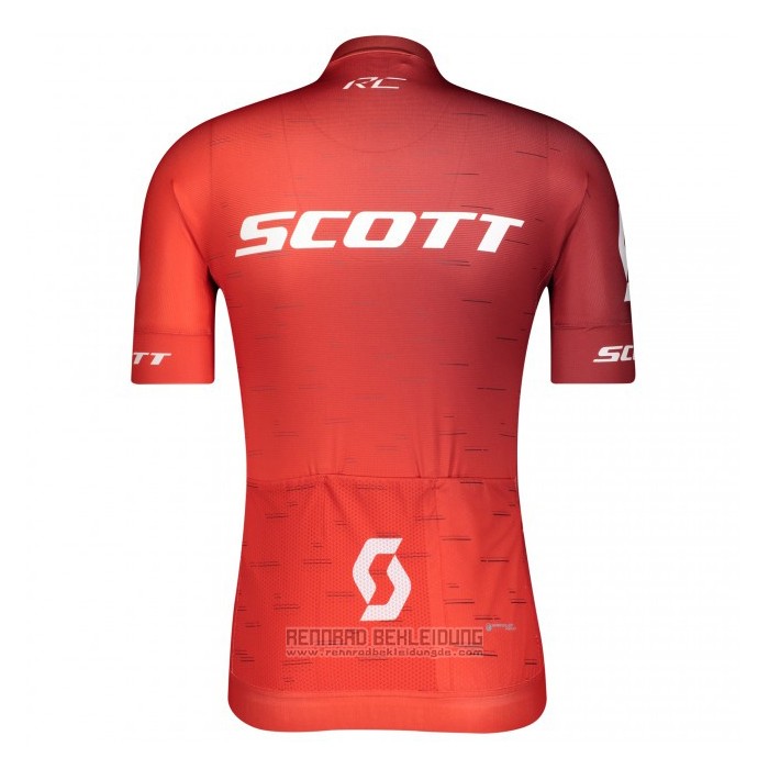 2021 Fahrradbekleidung Scott Rot Trikot Kurzarm und Tragerhose