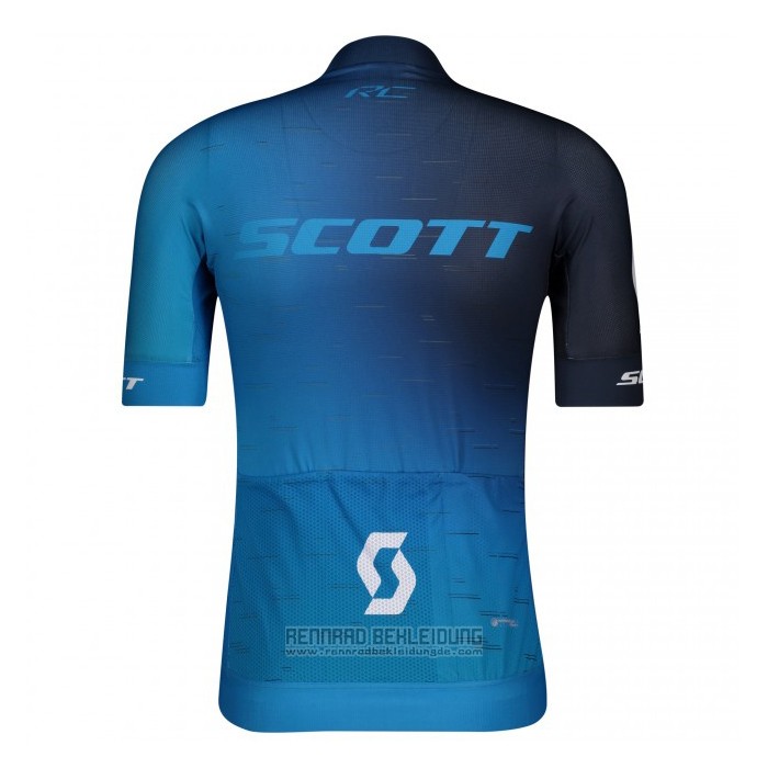 2021 Fahrradbekleidung Scott Shwarz Blau Trikot Kurzarm und Tragerhose