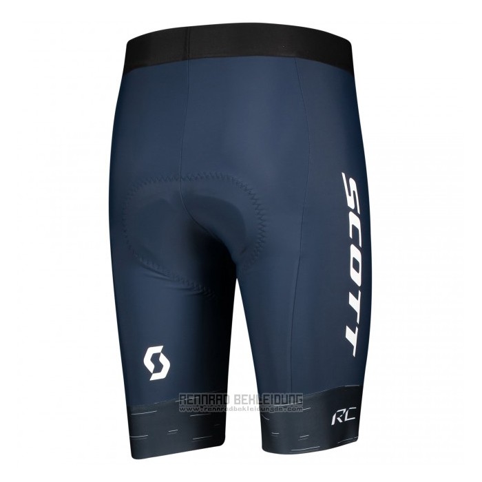 2021 Fahrradbekleidung Scott Shwarz Blau Trikot Kurzarm und Tragerhose