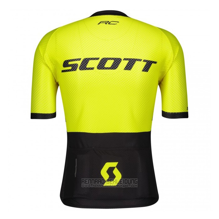 2021 Fahrradbekleidung Scott Shwarz Gelb Trikot Kurzarm und Tragerhose