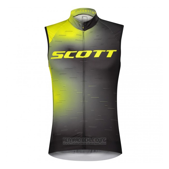 2021 Windweste Scott Shwarz Gelb Trikot Kurzarm und Tragerhose