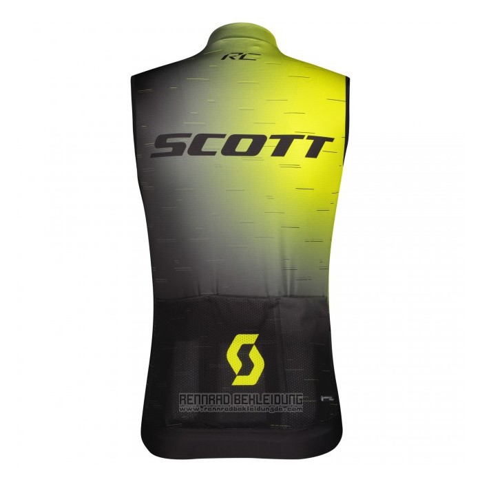 2021 Windweste Scott Shwarz Gelb Trikot Kurzarm und Tragerhose