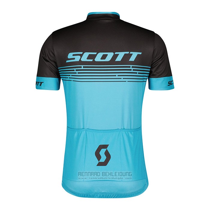 2022 Fahrradbekleidung Scott Blau Trikot Kurzarm und Tragerhose