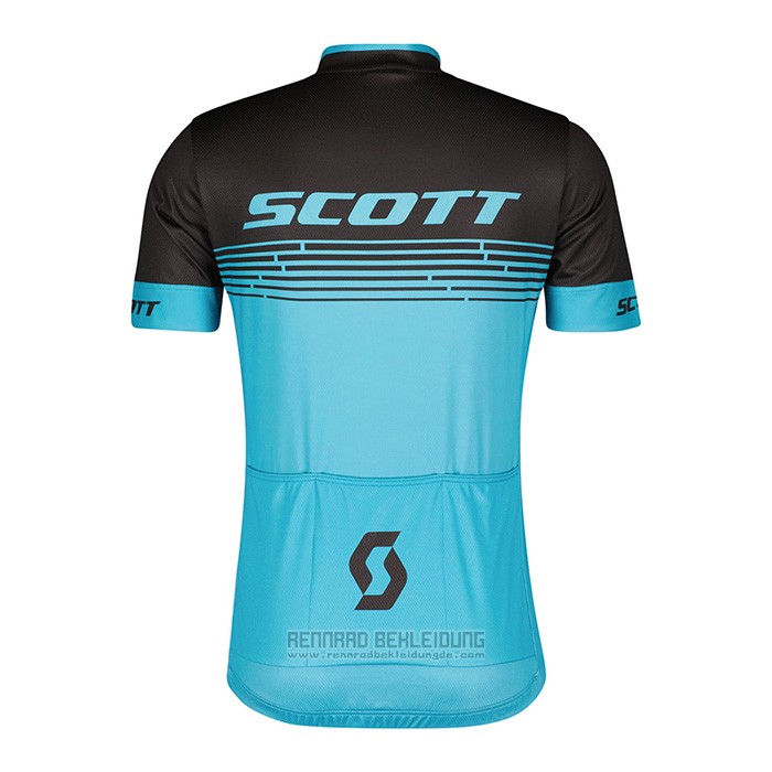 2022 Fahrradbekleidung Scott Blau Trikot Kurzarm und Tragerhose - zum Schließen ins Bild klicken