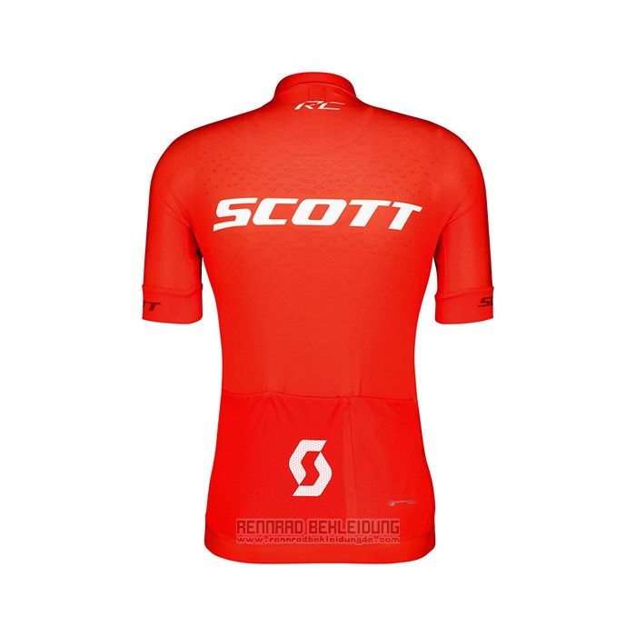 2022 Fahrradbekleidung Scott Rot Wei Trikot Kurzarm und Tragerhose