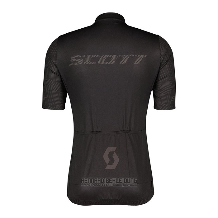 2022 Fahrradbekleidung Scott Shwarz Trikot Kurzarm und Tragerhose