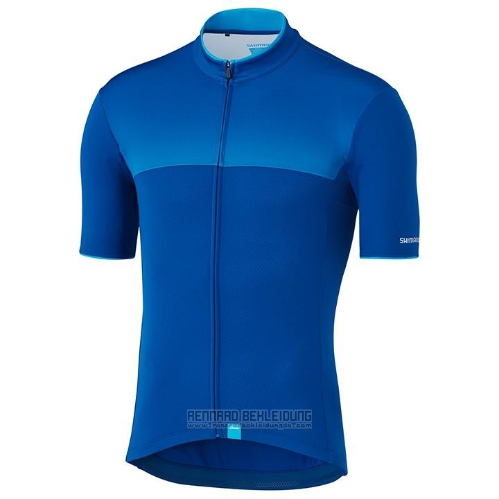 2020 Fahrradbekleidung Shimano Blau Trikot Kurzarm und Tragerhose