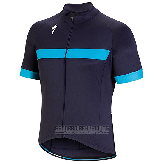 2018 Fahrradbekleidung Specialized Blau Trikot Kurzarm und Tragerhose