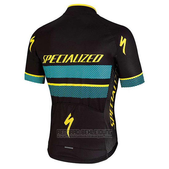 2018 Fahrradbekleidung Specialized Shwarz Blau Gelb Trikot Kurzarm und Tragerhose - zum Schließen ins Bild klicken