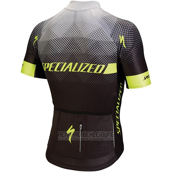 2018 Fahrradbekleidung Specialized Shwarz Grau Gelb Trikot Kurzarm und Tragerhose - zum Schließen ins Bild klicken